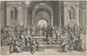 De School van Athene door Giorgio Ghisi