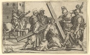 De Maagd van Smarten: Christus draagt het kruis (detail)