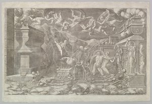 Het Visioen van Ezechiël, 1554 door Giorgio Ghisi