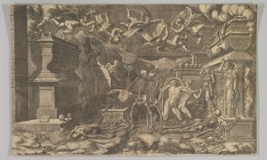 Het visioen van Ezechiël, 1554 heruitgegeven 1595