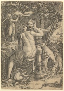 Venus en Adonis door Giorgio Ghisi