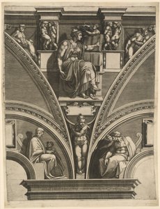 De Eritrese Sibylle door Giorgio Ghisi after Michelangelo