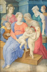 De Heilige Familie met St. Elizabeth, St. Johannes de Doper en Drie Adellijke Vrouwen, ca. 1557