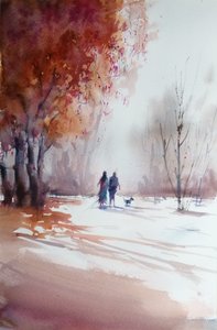 Herfstwandeling van een stel door Giorgio Gosti
