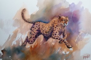 Dynamische cheetah-run door Giorgio Gosti