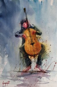 Gepassioneerde cellist door Giorgio Gosti