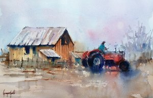 Rustieke landbouwtractor door Giorgio Gosti