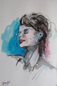 Rustig blauw portret door Giorgio Gosti