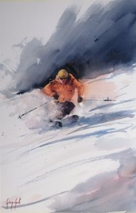 Skiër in poedersneeuw door Giorgio Gosti