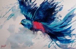 Levendige vliegende vogel door Giorgio Gosti