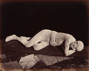 Menselijk afgietsel, Pompeii,1873 (foto) door Giorgio Sommer
