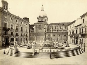 Pretoria-fontein, Palermo, Italië, foto door Giorgio Sommer door Giorgio Sommer