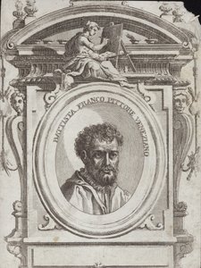 Battista Franco Veneziano, geboren als Giovanni Battista Franco, een Italiaanse kunstenaar. Gravure Giorgio Vasari