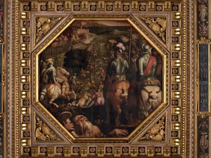 Slag bij Marciano in Val di Chiana door Giorgio Vasari