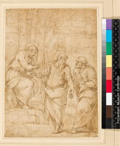 Christus benoemt Petrus tot zijn opvolger, 1500-1599 door Giorgio Vasari