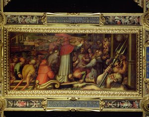 Paus Eugenius IV arriveert in Livorno door Giorgio Vasari