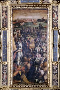 De Verovering van Casole van het plafond van de Salone dei Cinquecento, 1565