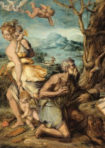 De verleiding van Sint Hiëronymus, 1541-48 door Giorgio Vasari