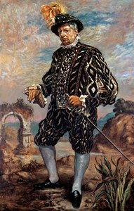 Zelfportret in een Zwart 17e-eeuws Kostuum door Giorgio de Chirico