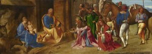 De aanbidding der wijzen, ca. 1504 door Giorgione da Castelfranco