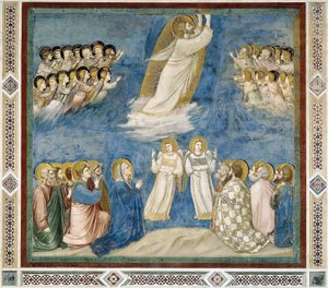 Hemelvaart van Christus, (detail) uit Leven en Passie van Christus, door Giotto door Giotto (c.1266 1337)