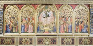 Italië, Florence, Basiliek van het Heilige Kruis, Bandini Baroncelli-kapel, Kroning van de Maagd