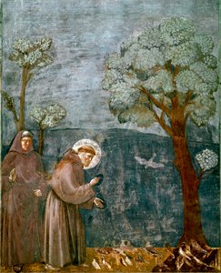 Episode uit het leven van Sint Franciscus van Assisi: De prediking tot de vogels door Giotto (c.1266 1337)