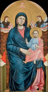 Madonna en kind op de troon met twee engelen door Giotto (c.1266 1337)