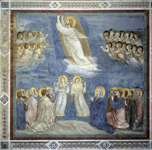 De Hemelvaart van Christus. Fresco door Giotto di Bondone (1267-1337)