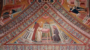 De kerkvaders: Sint Hiëronymus (fresco) door Giotto (c.1266 1337)