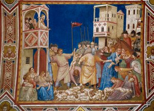 De kindermoord Fresco door Giotto di Bondone (1267-1337)