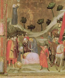 Het martelaarschap van St. Paul, rechterpaneel van het Stefaneschi-drieluik, ca.1320 (tempera op paneel) (detail) door Giotto di Bondone