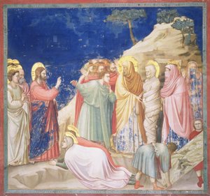 De Opwekking van Lazarus, ca. 1305 (voor restauratie)