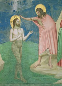 De Doop van Christus, detail van Christus en St. Johannes de Doper, 1303-05