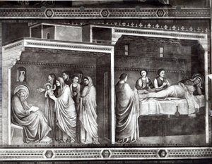 De geboorte van Johannes de Doper en zijn vader Zacharias die zijn naam schrijft