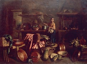 Binnenkeuken door Giovan Domenico Valentino