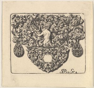 Goudsmeden Ornament met een Jonge Man die een Hoorn des Overvloeds vasthoudt, 1709