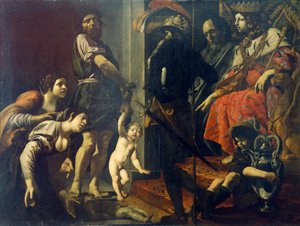 Oordeel van Salomo door Giovanni Battista Caracciolo