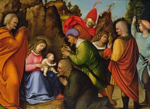 De aanbidding der wijzen door Giovanni Agostino da Lodi