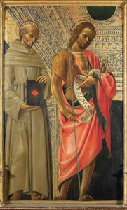 Sint Bernardinus van Siena en Sint Johannes de Doper, ca 1485-1490 door Giovanni Ambrogio Bevilacqua