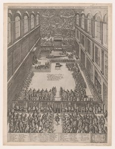 Speculum Romanae Magnificentiae: Een pauselijke bijeenkomst in de Sixtijnse Kapel, Michelangelo