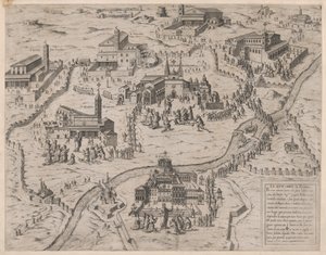 Speculum Romanae Magnificentiae: De Zeven Kerken van Rome, 1575 door Giovanni Ambrogio Brambilla.