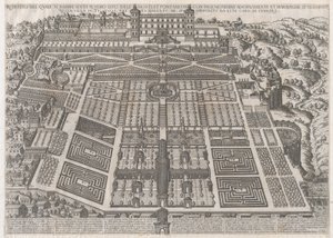 Speculum Romanae Magnificentiae: Tivoli Paleis en Tuinen, 1581 door Giovanni Ambrogio Brambilla.