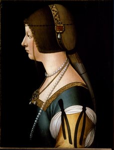Portret van de Keizerin Bianca Maria Sforza door Giovanni Ambrogio de (circle of) Predis