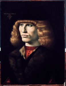 Portret van een jonge man, circa 1495 door Giovanni Ambrogio de Predis