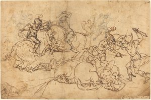 Soldaten Vechten door Giovanni Andrea Ansaldo