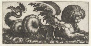 Gevleugelde zeehond met een soort zadel op zijn rug door Giovanni Andrea Maglioli