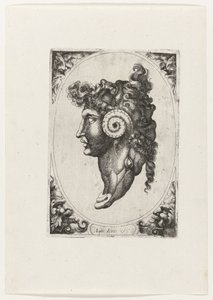 Samenstelling van drie gezichten en de kop van een ram door Giovanni Andrea Maglioli