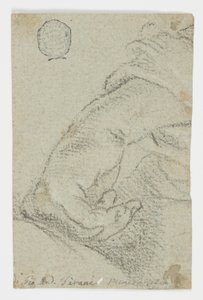 Tekening, Studie: Een linkerhand in een leunende positie, ca. 1650