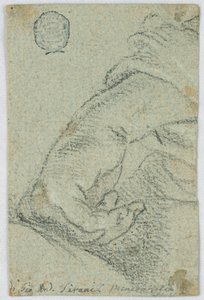 Tekening, Studie: Een linkerhand in een leunende positie, ca. 1650